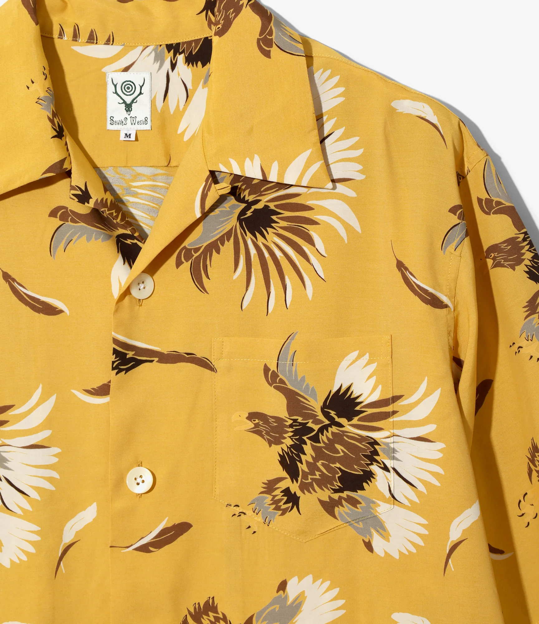 S/S Open Collar Shirt - Yellow - Eagle - Image 2