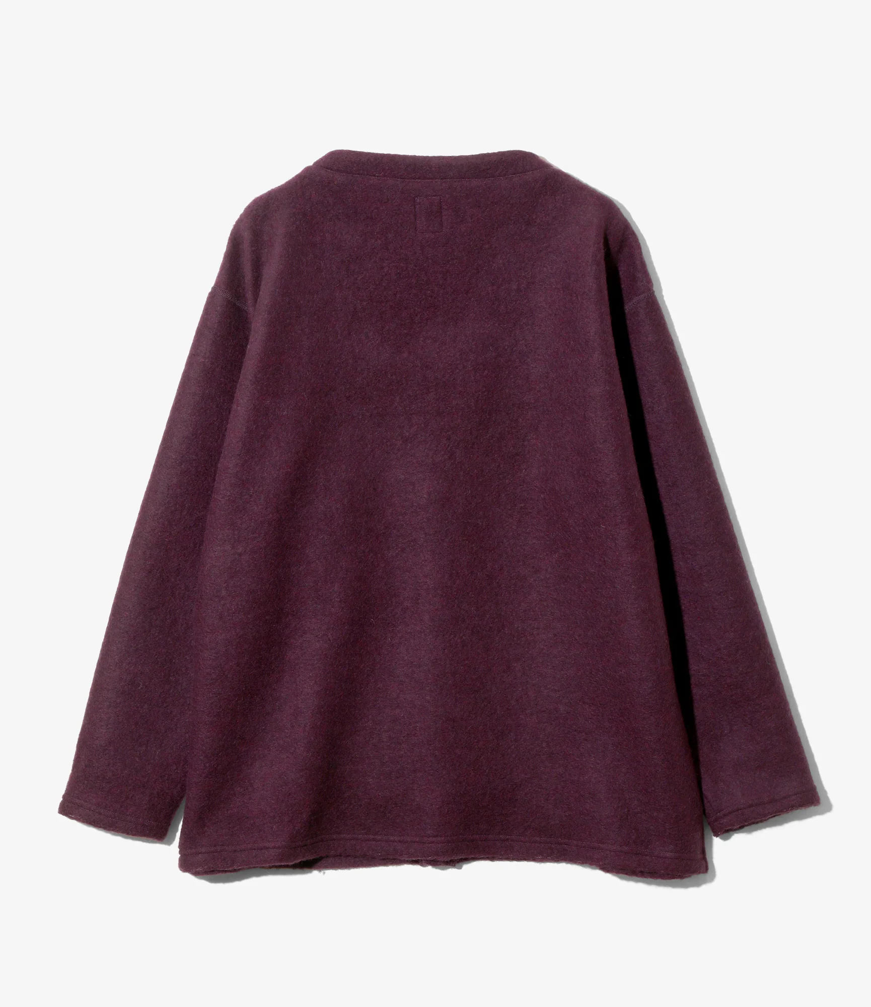 S.S. V Neck Cardigan - Purple - W/PE Boiled Jersey - Image 4