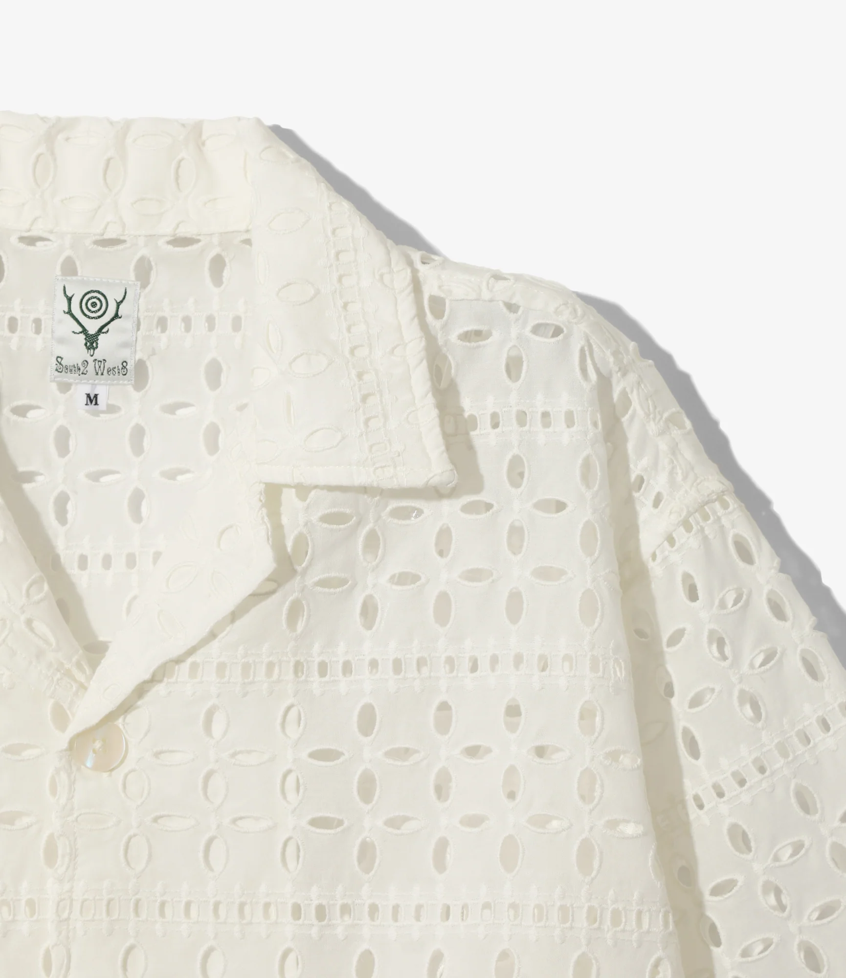 Women's Cabana Shirt - White - Cutwork Embroidery - Image 2
