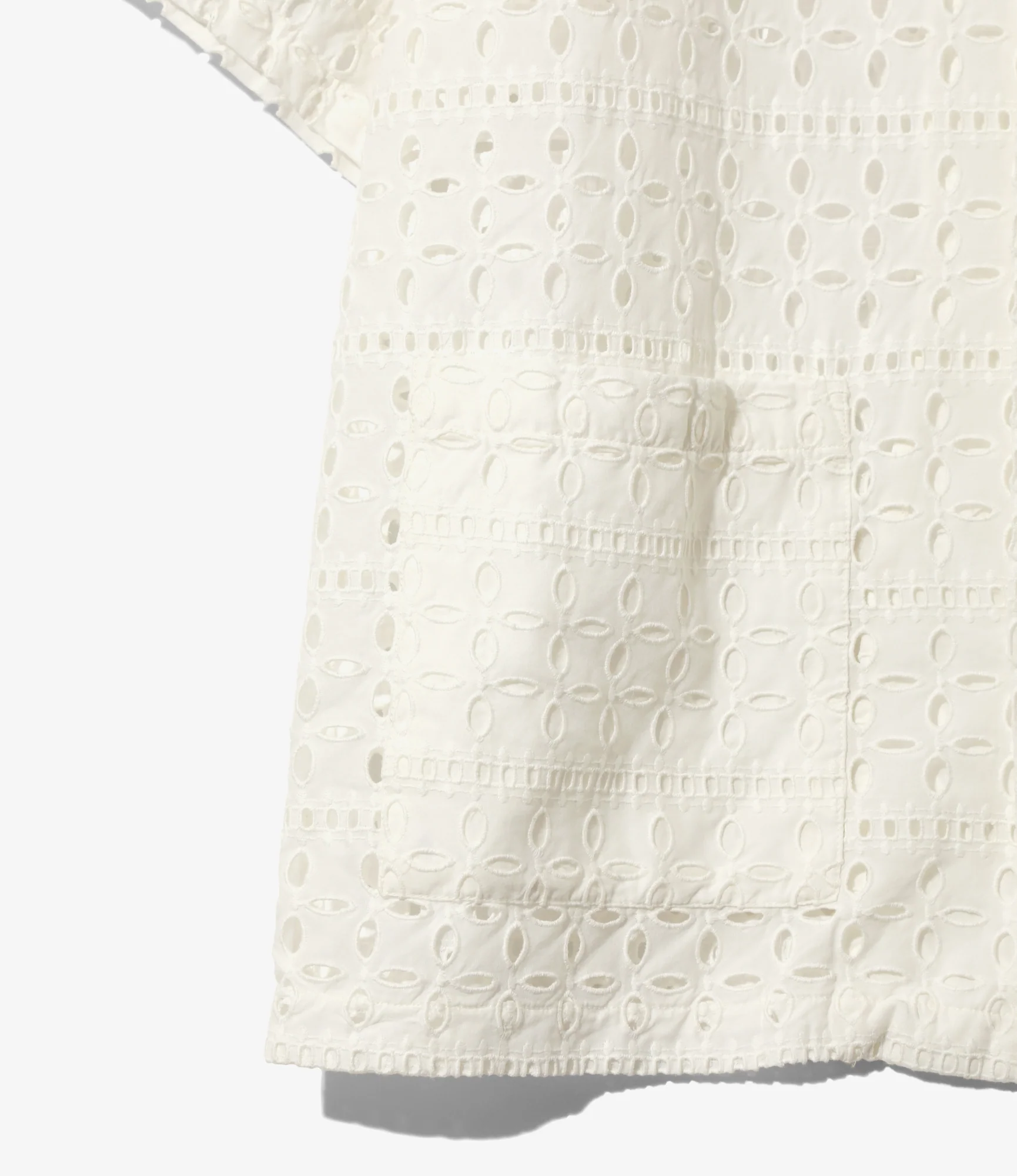 Women's Cabana Shirt - White - Cutwork Embroidery - Image 3