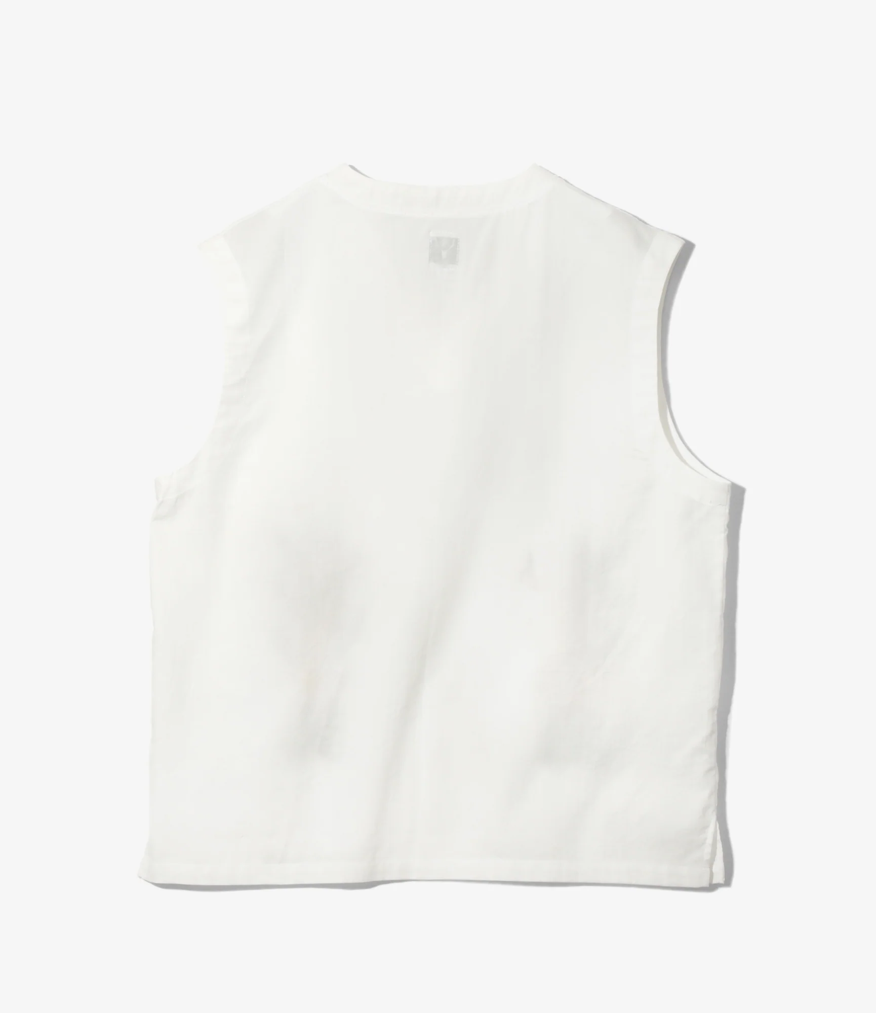 Women's Sleeveless V Neck Shirt - White - Flower Embroidery - Image 3
