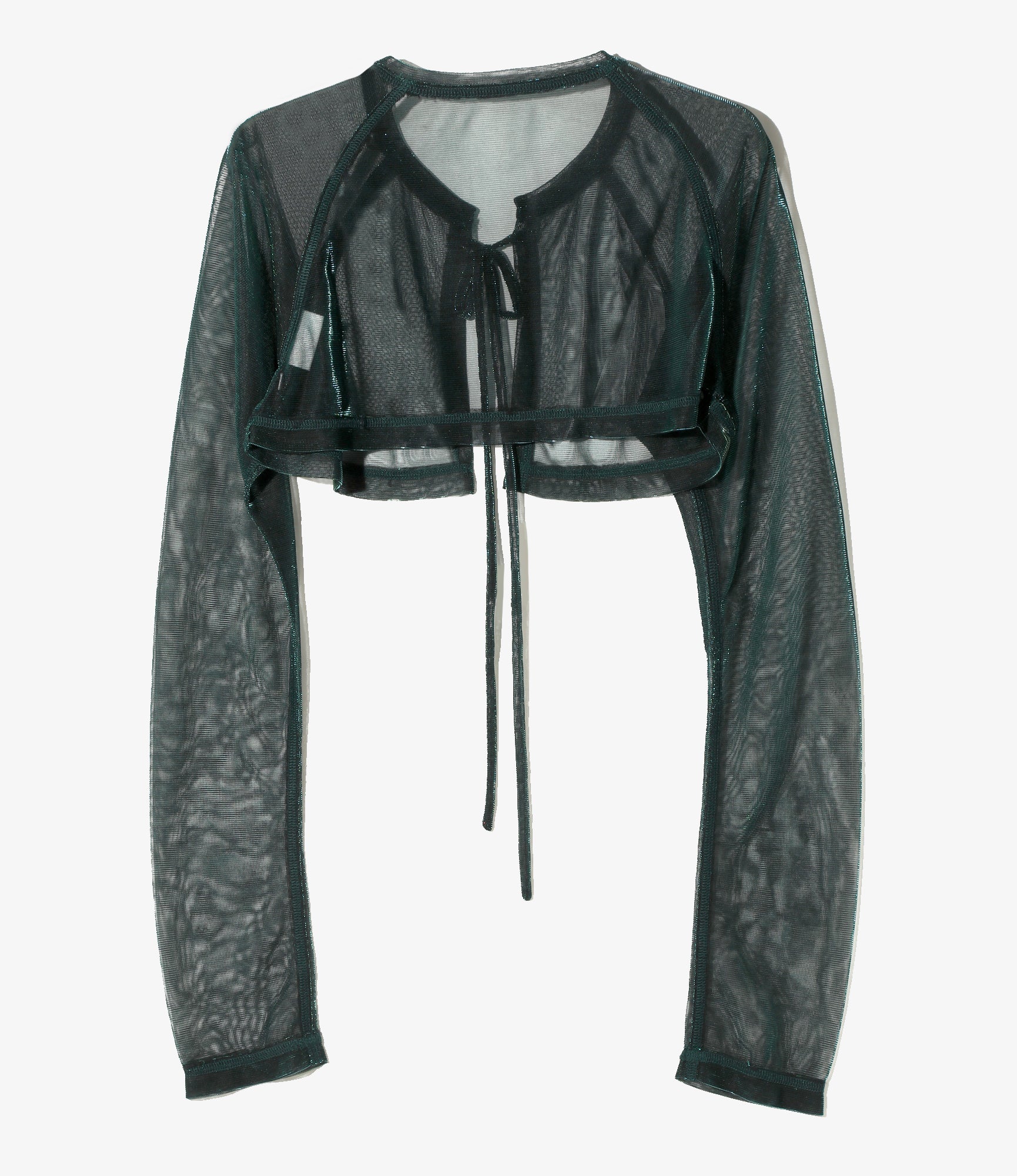 Spencer Bolero - Green - Shine Chambray Knit - Image 3