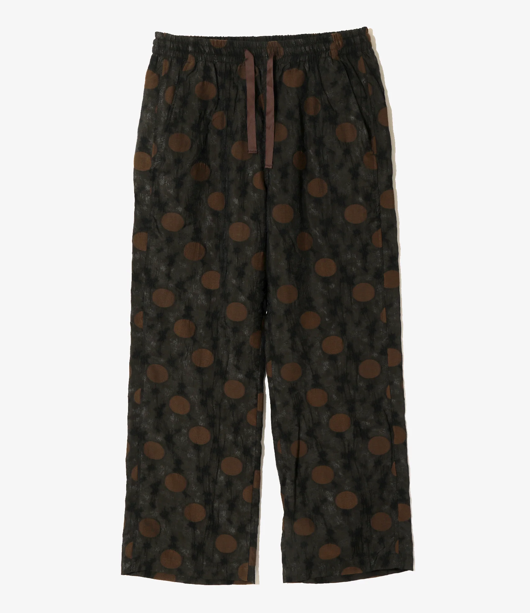String Easy Pant - Brown - Shrunken Jacquard / Polka Dots