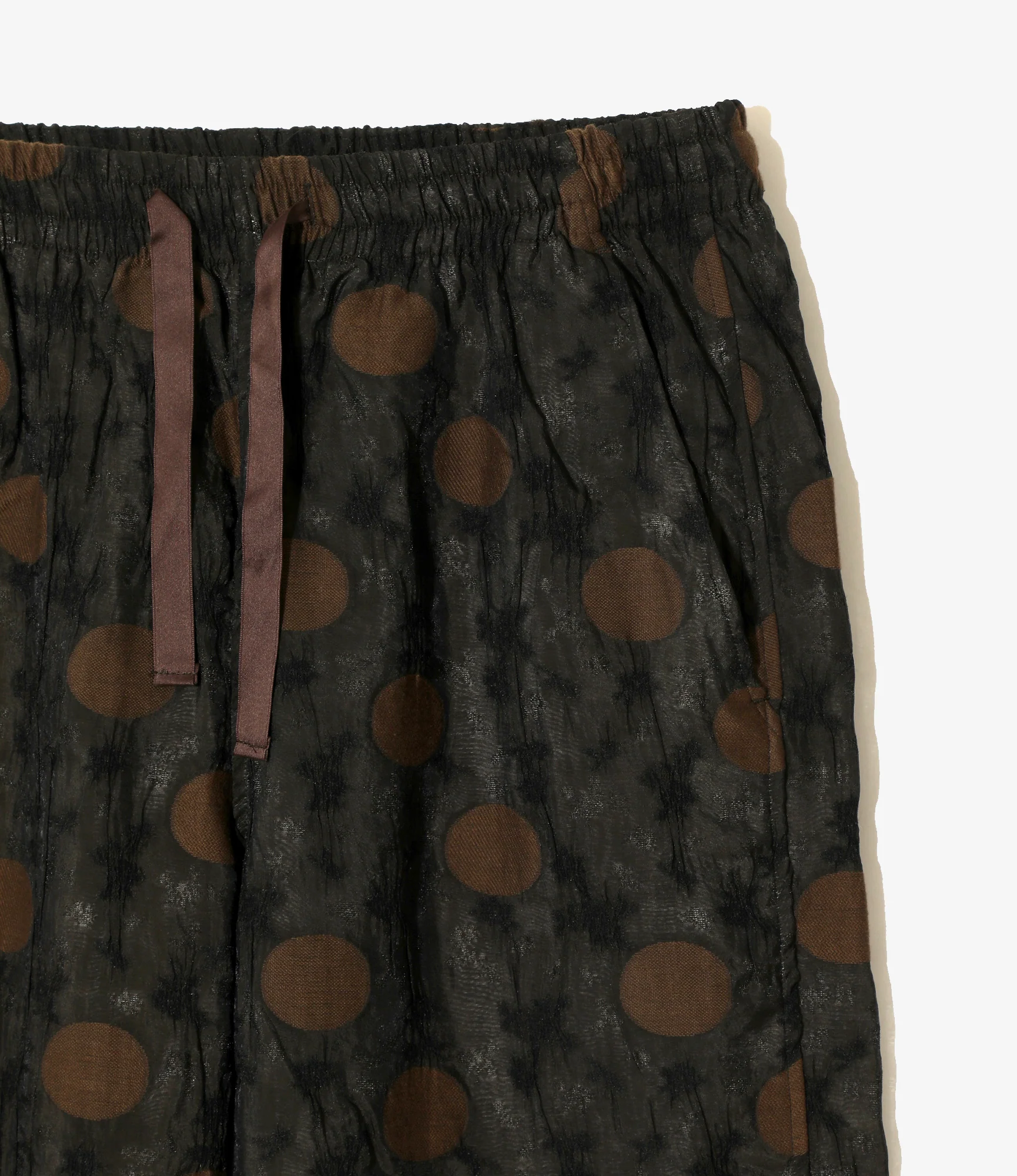 String Easy Pant - Brown - Shrunken Jacquard / Polka Dots - Image 2