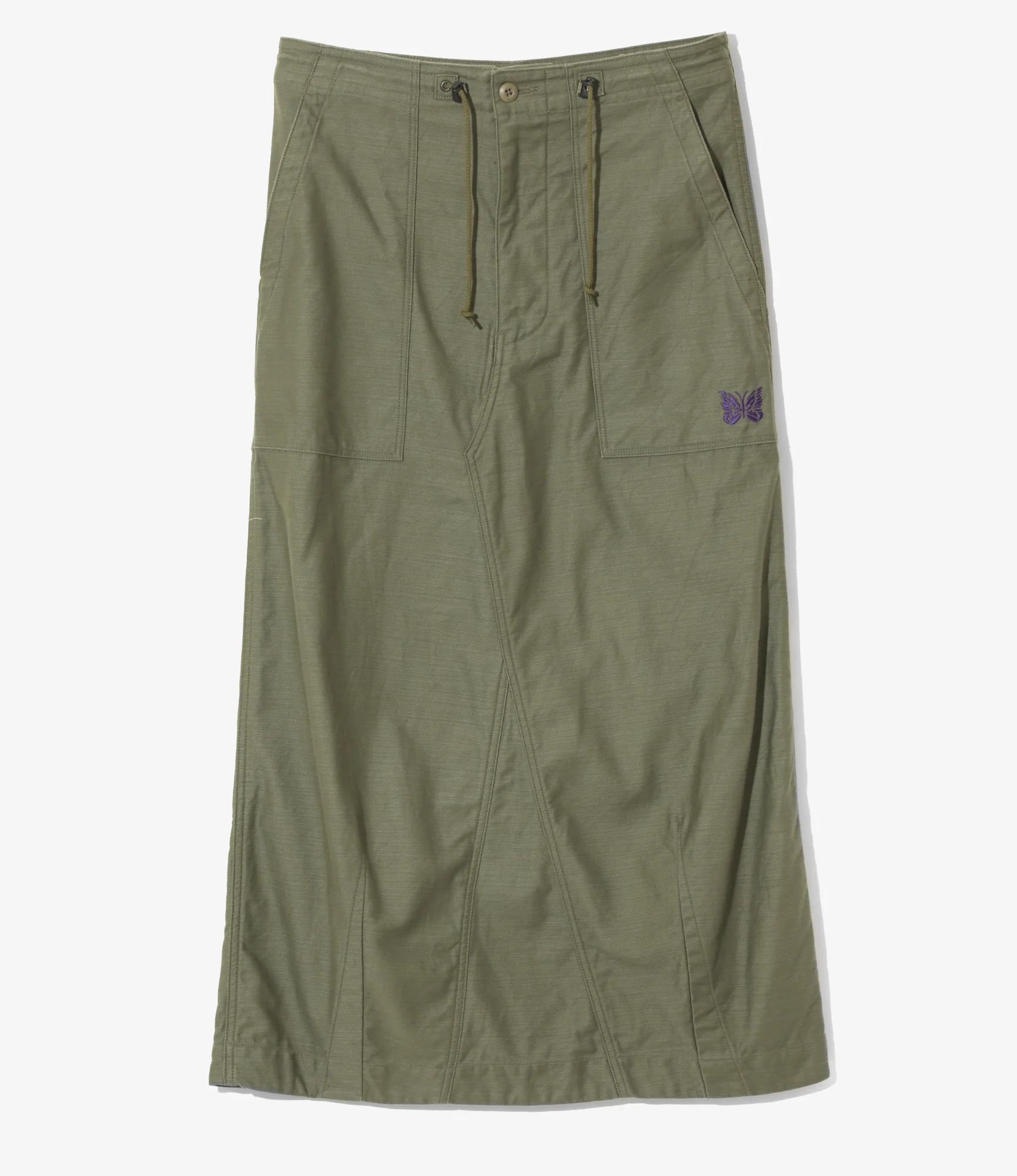 String Fatigue Skirt - Olive - Back Sateen