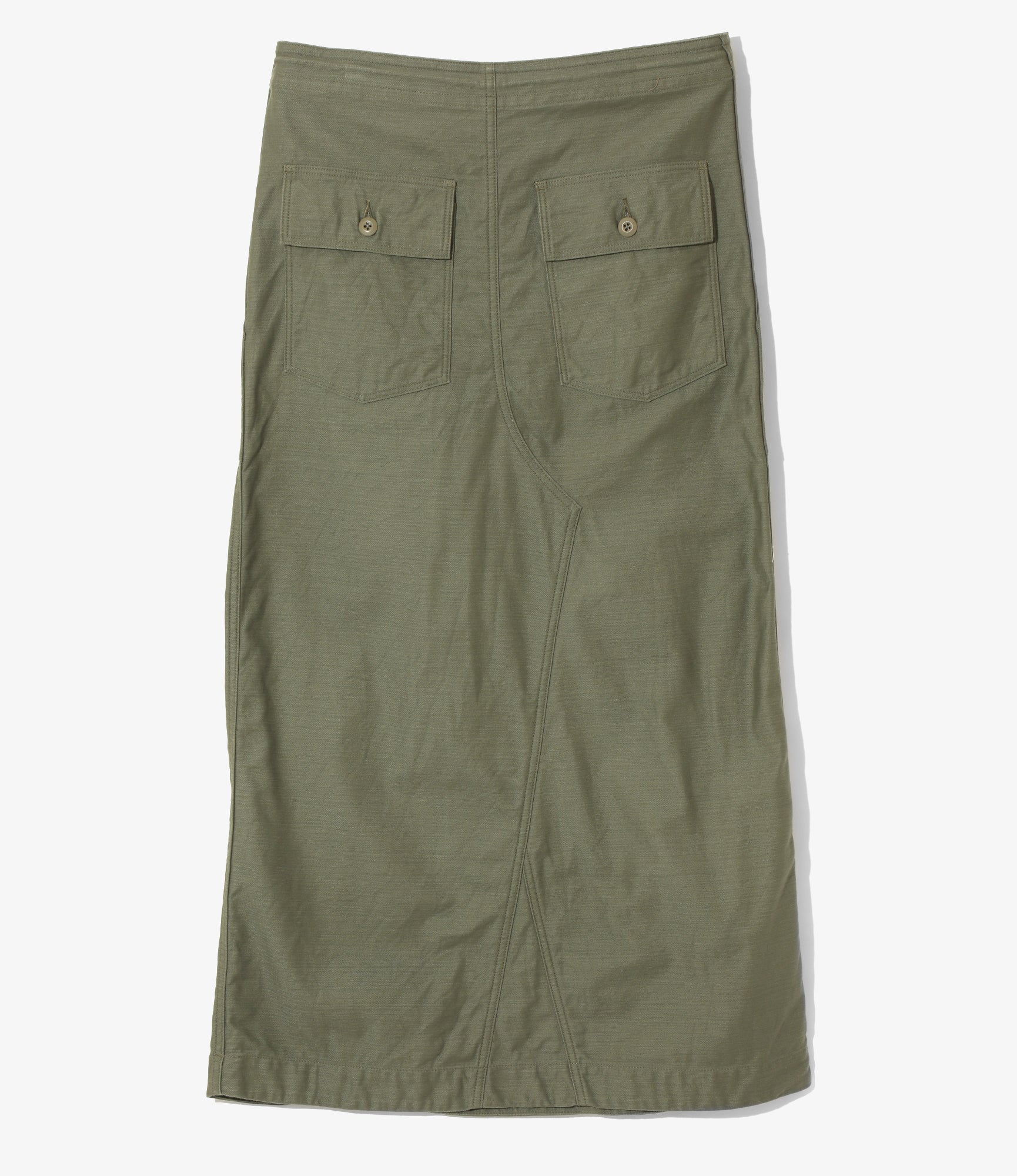 String Fatigue Skirt - Olive - Back Sateen - Image 4