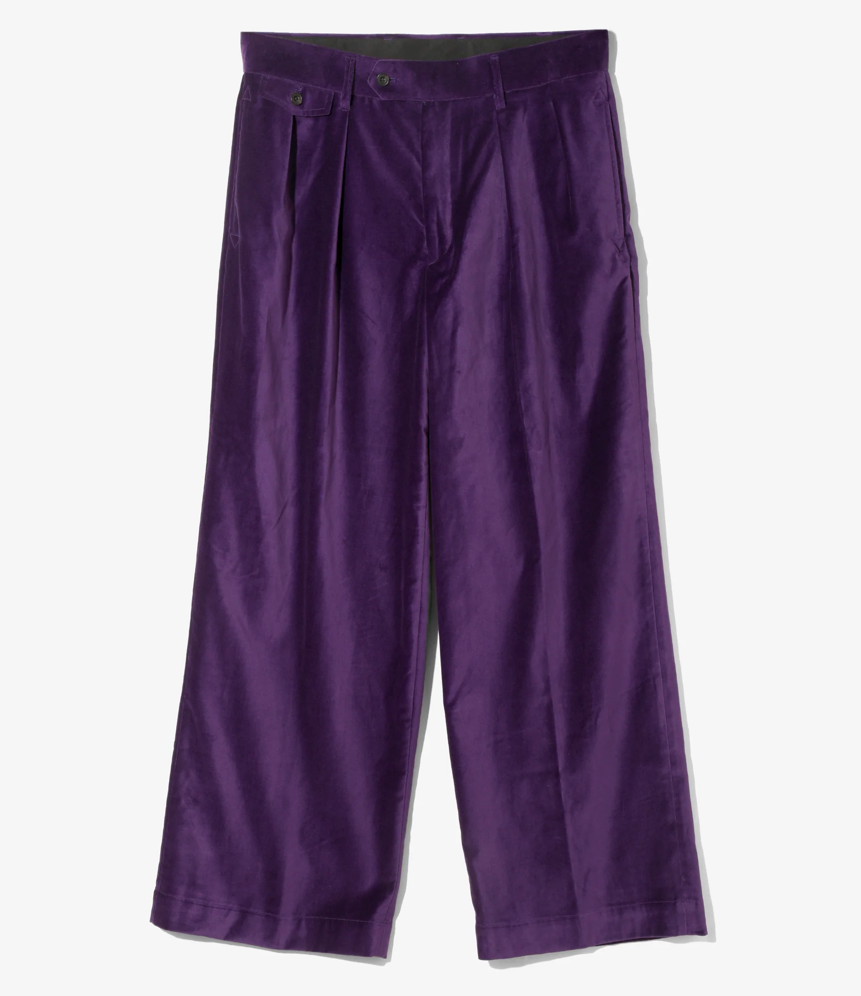 Tacked Baggy Trouser - Purple - Velveteen