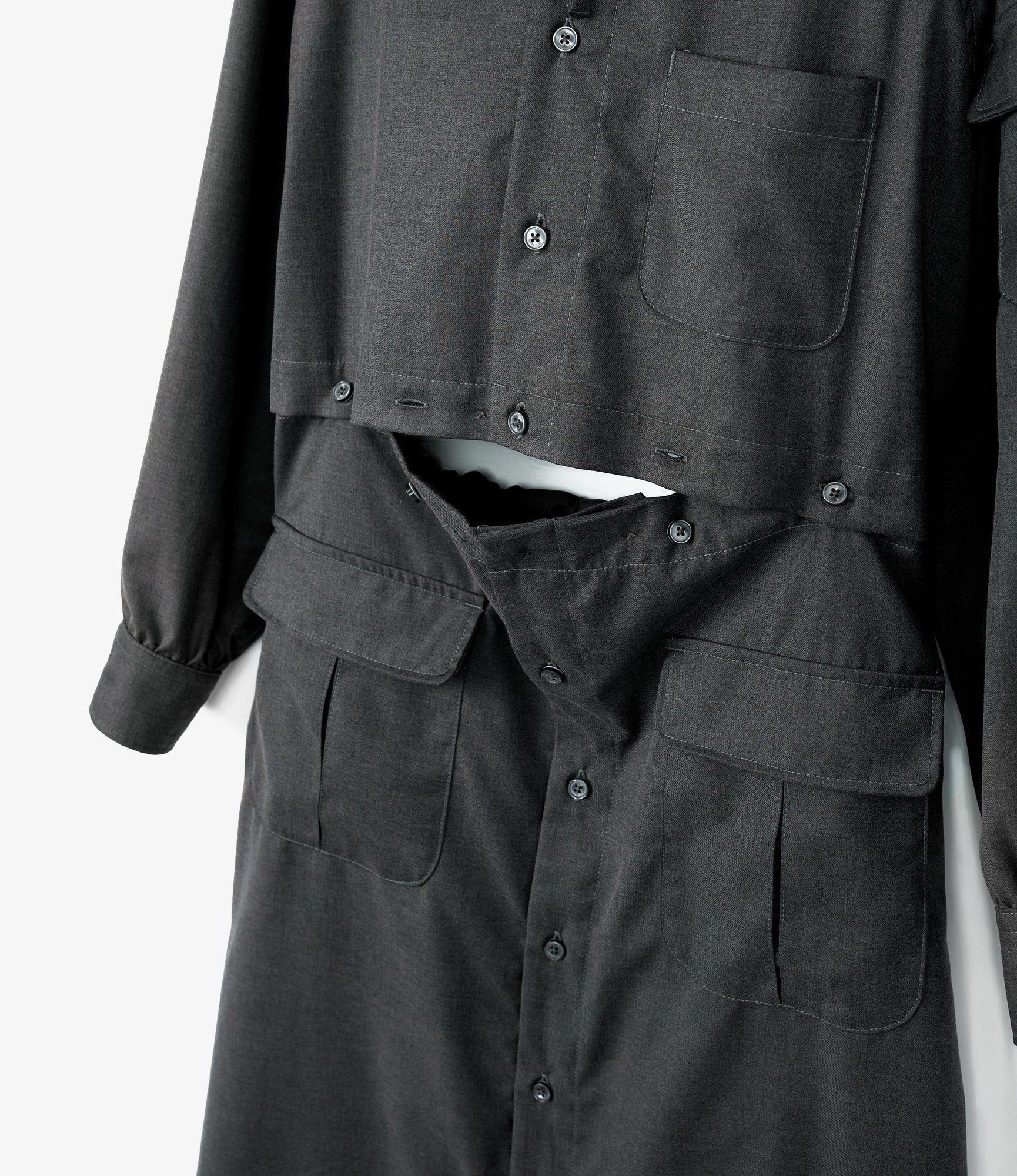 Women's Shifting Dress - Charcoal Gabardine - Image 3