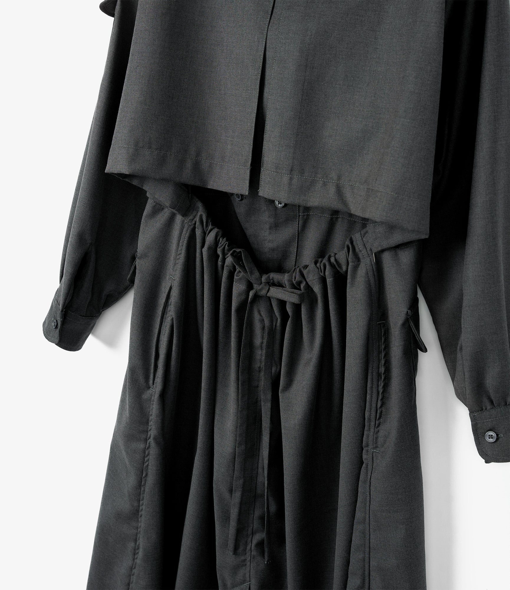 Women's Shifting Dress - Charcoal Gabardine - Image 4