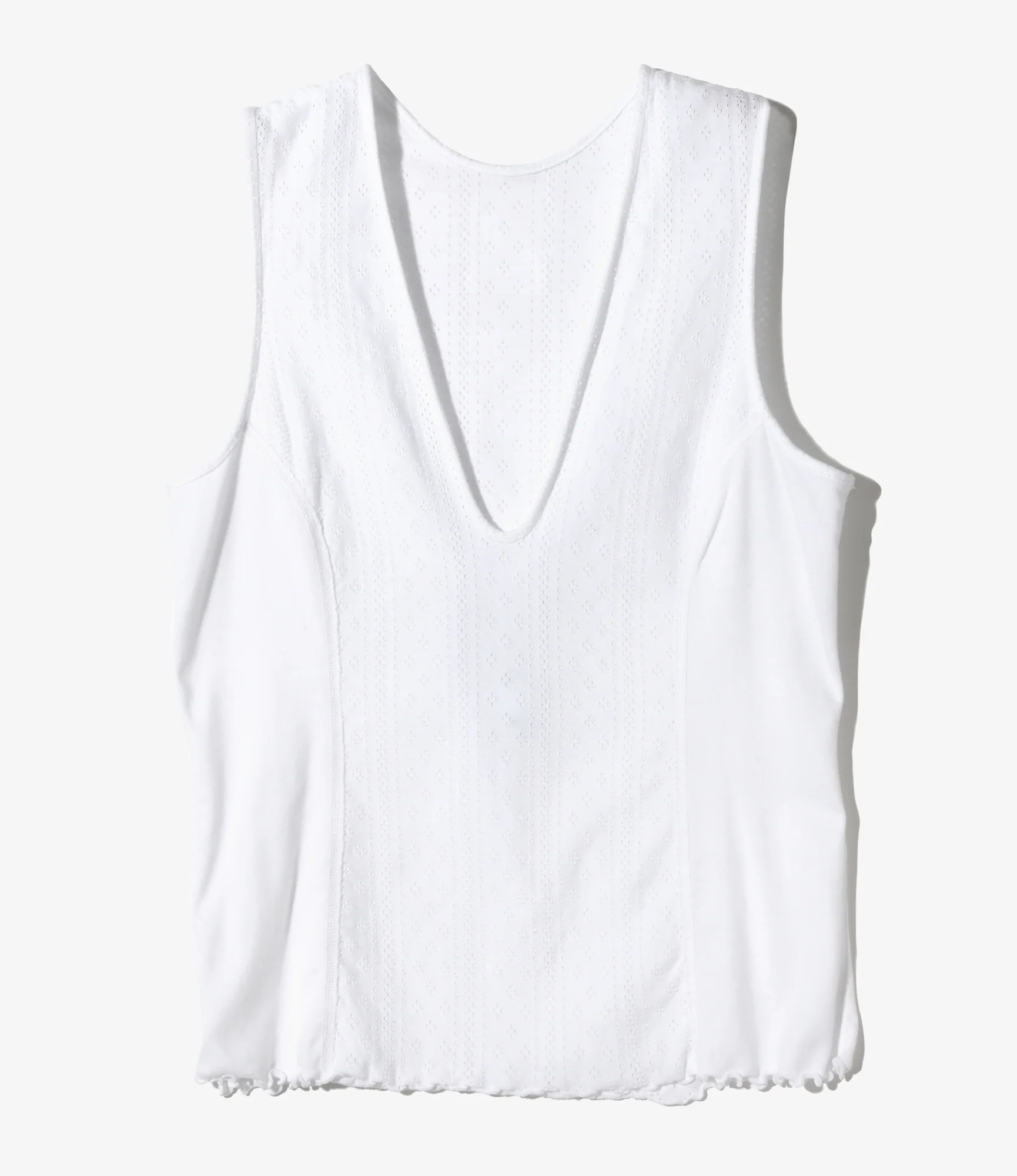 Tank Top - White - Eyelet Jersey