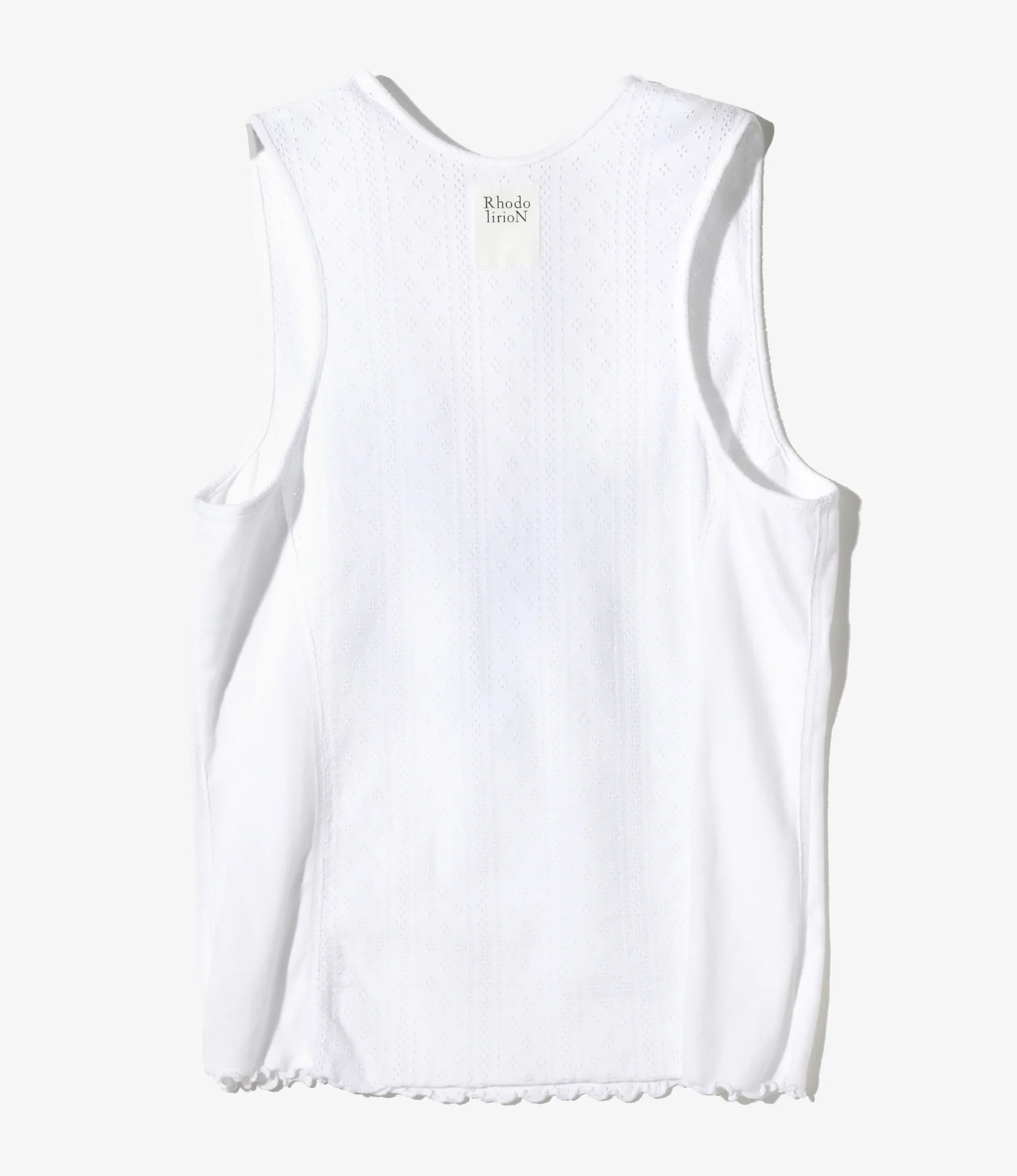 Tank Top - White - Eyelet Jersey - Image 3
