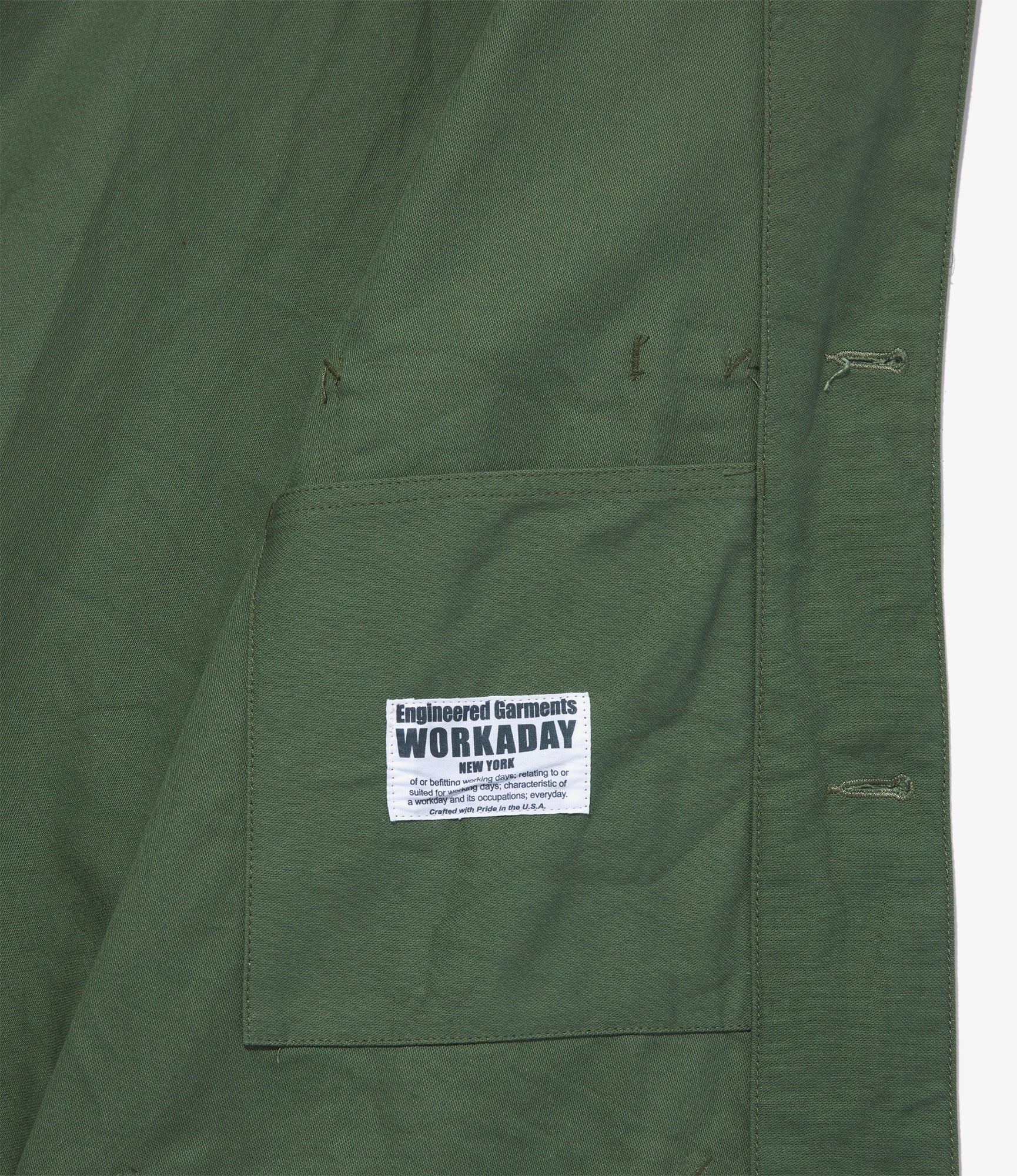 Utility Jacket - Olive Cotton Reverse Sateen - Image 4