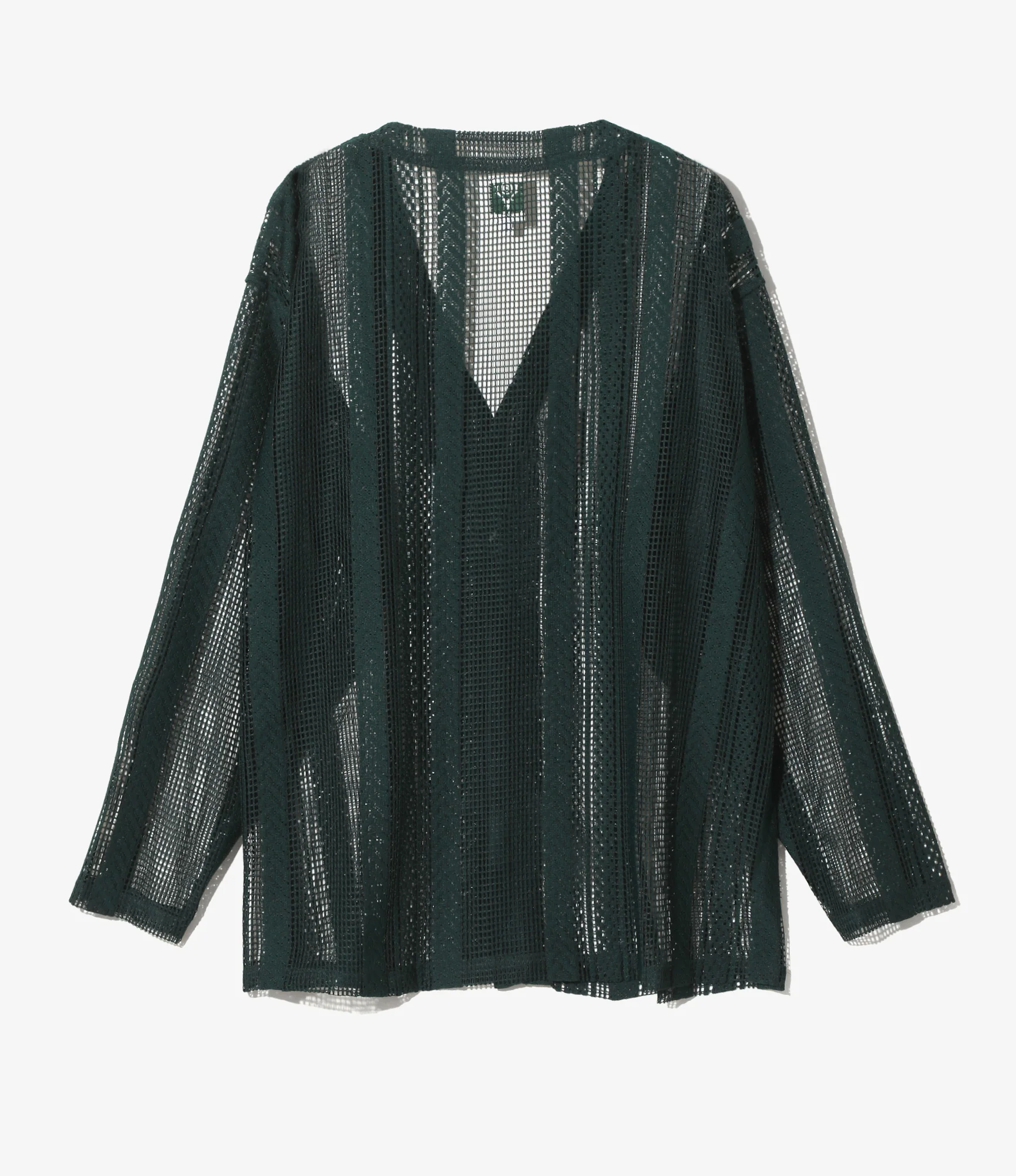 V-Neck Cardigan - Green- Poly Lace - Image 3