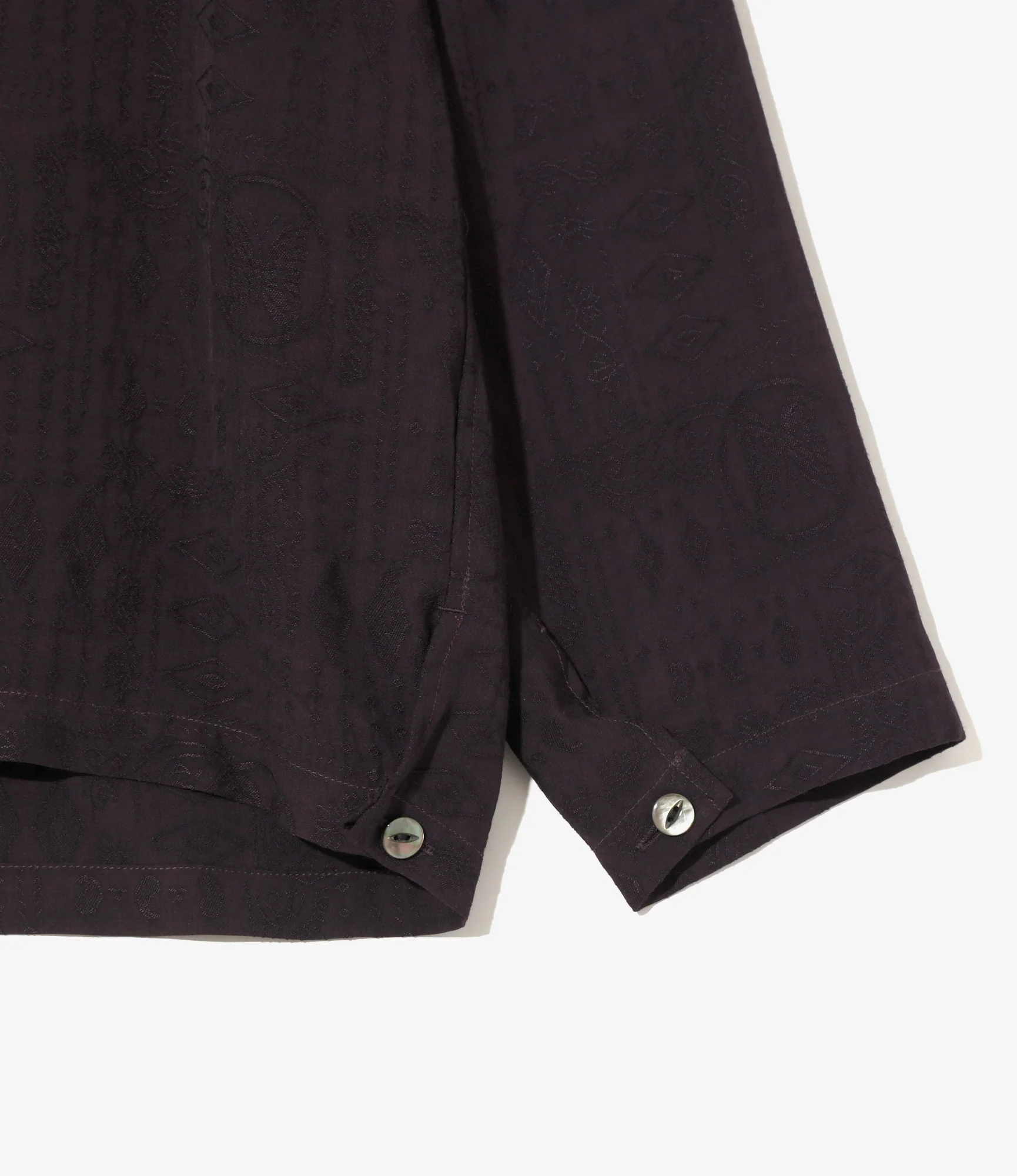 V-Neck Pullover - Purple - Rayon Fine Pattern Jacquard - Image 3