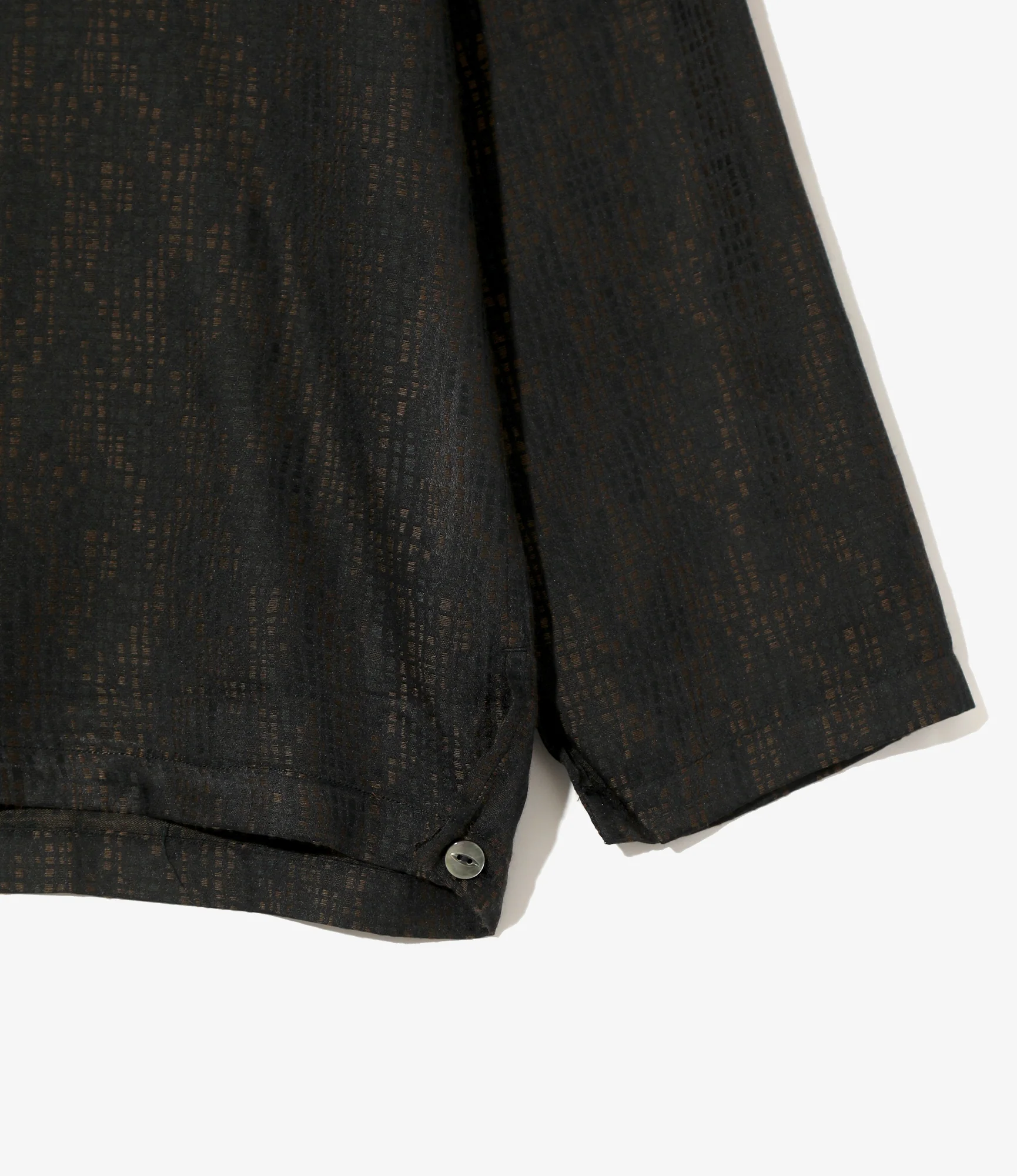 V-Neck Pullover Shirt - Blue - Tiny Square jacquard - Image 3