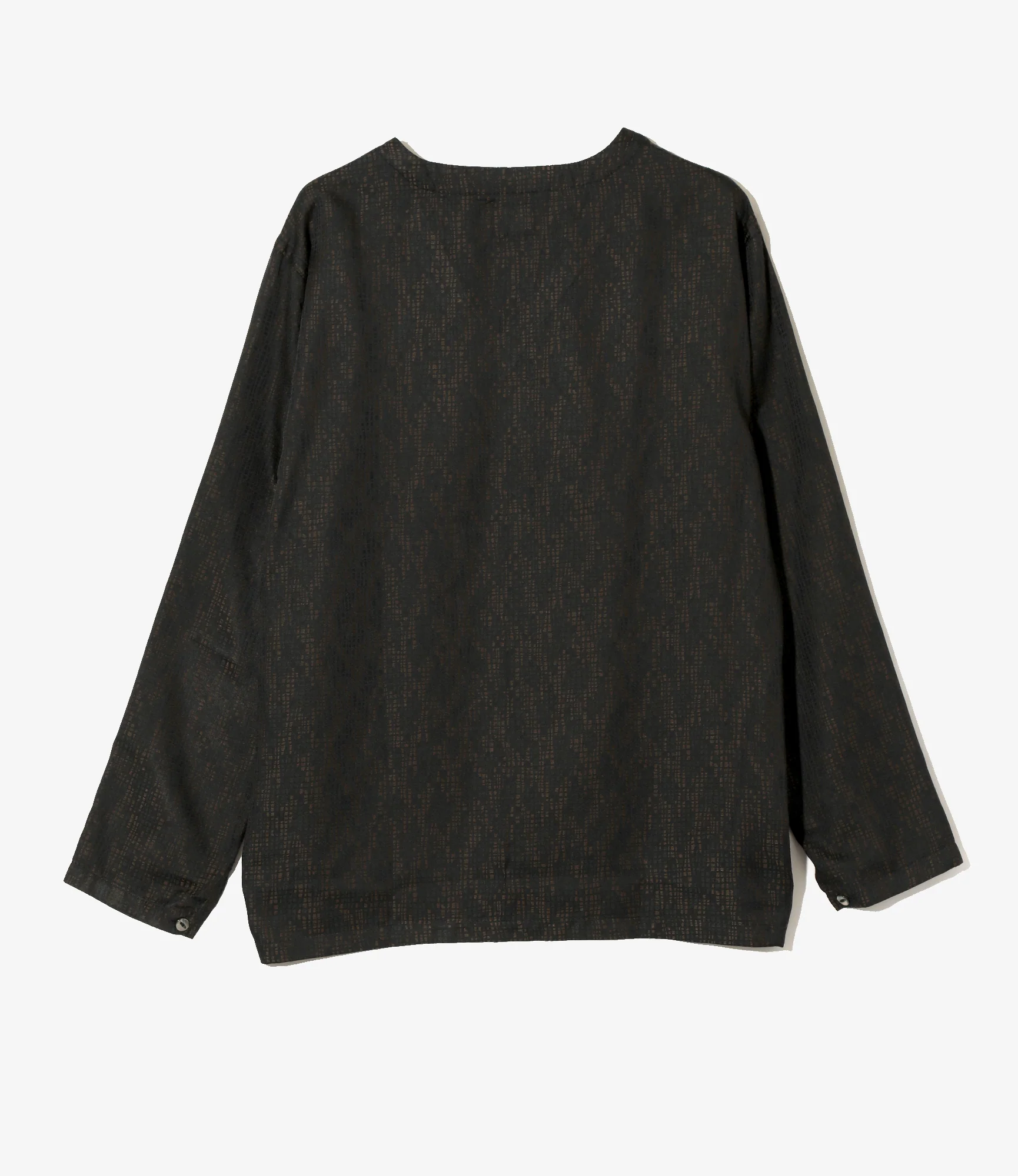 V-Neck Pullover Shirt - Blue - Tiny Square jacquard - Image 4