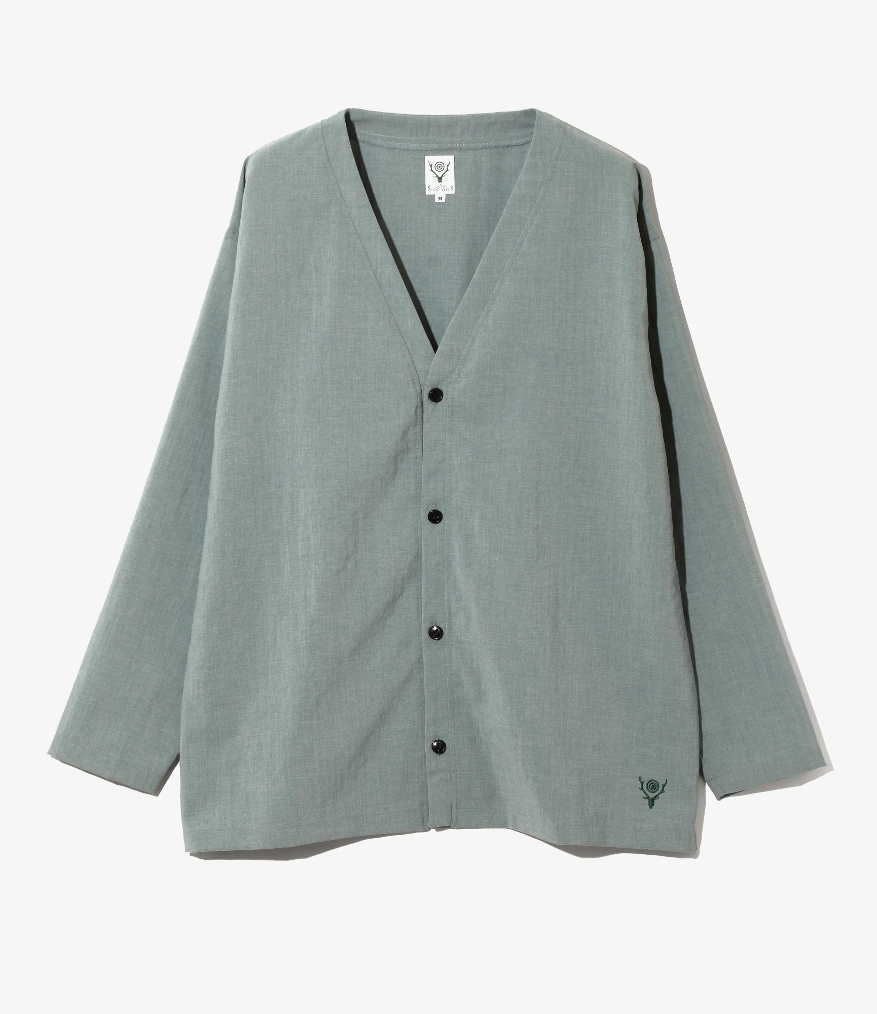 V-Neck Cardigan - Lt.Blue - Poly Oxford