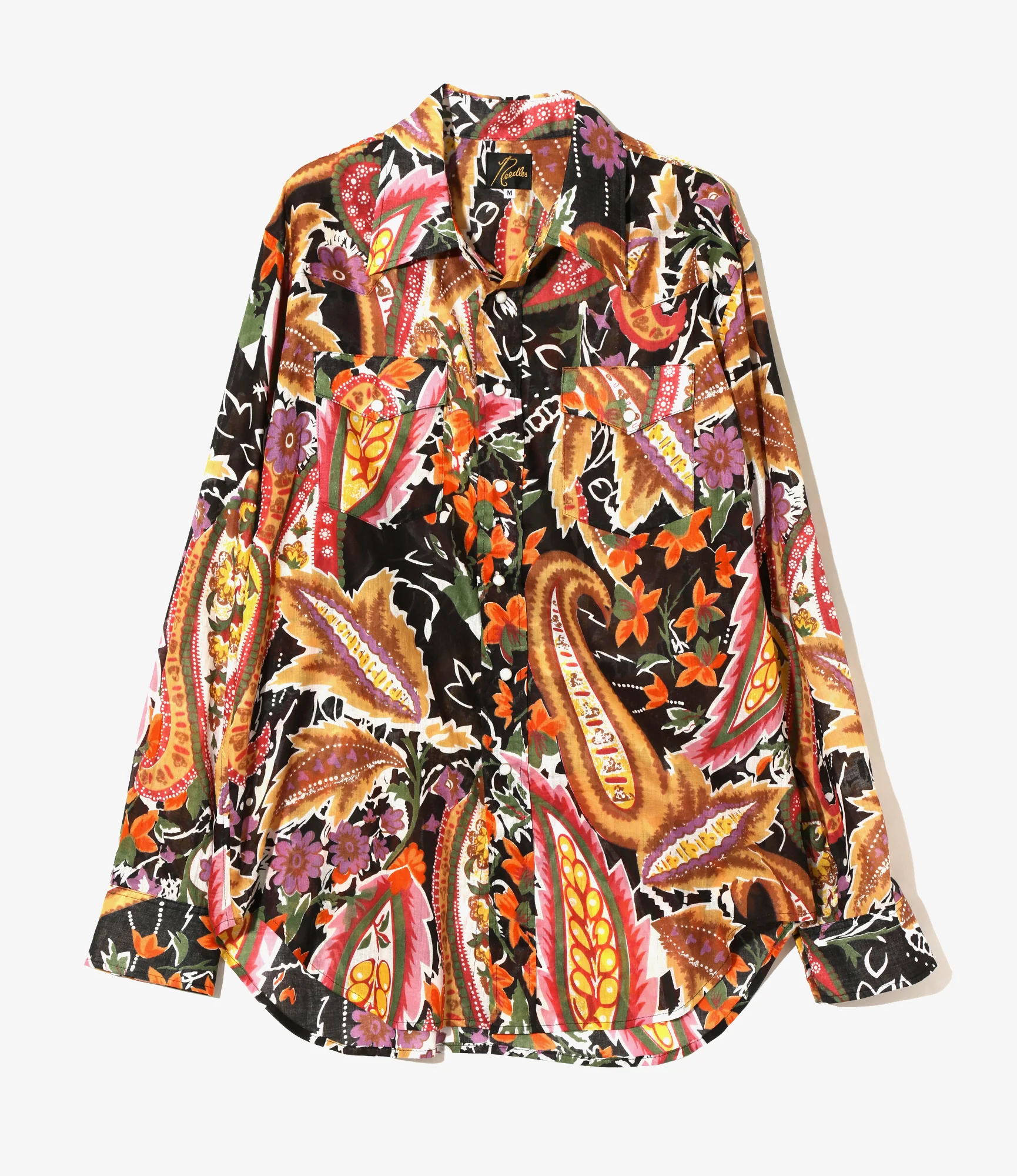 Western Shirt - Black - Printed Cotton Lawn / Floral