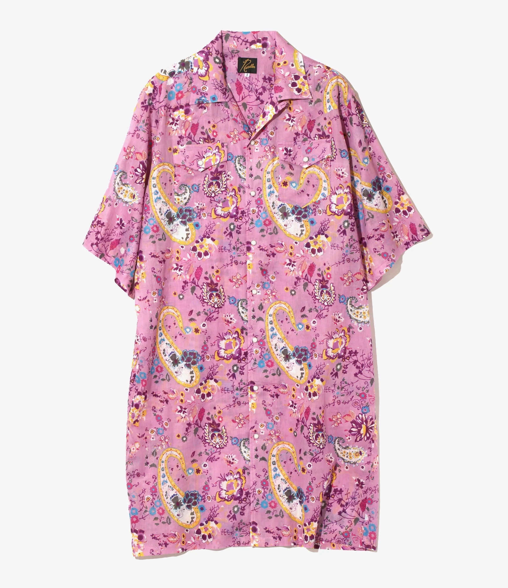 Western Shirt Dress - Pink - Printed Cotton Lawn / Floral