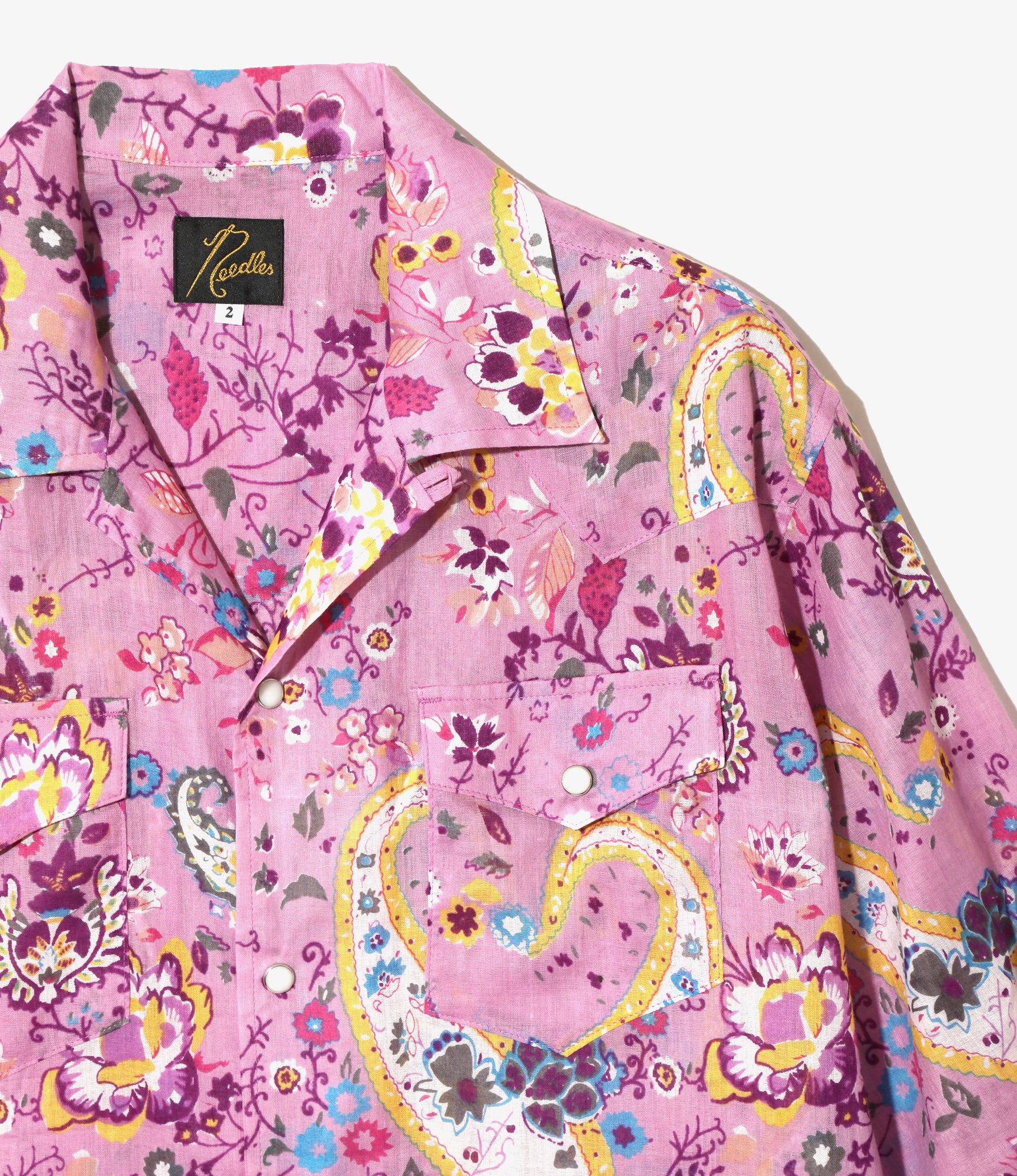 Western Shirt Dress - Pink - Printed Cotton Lawn / Floral - Image 2