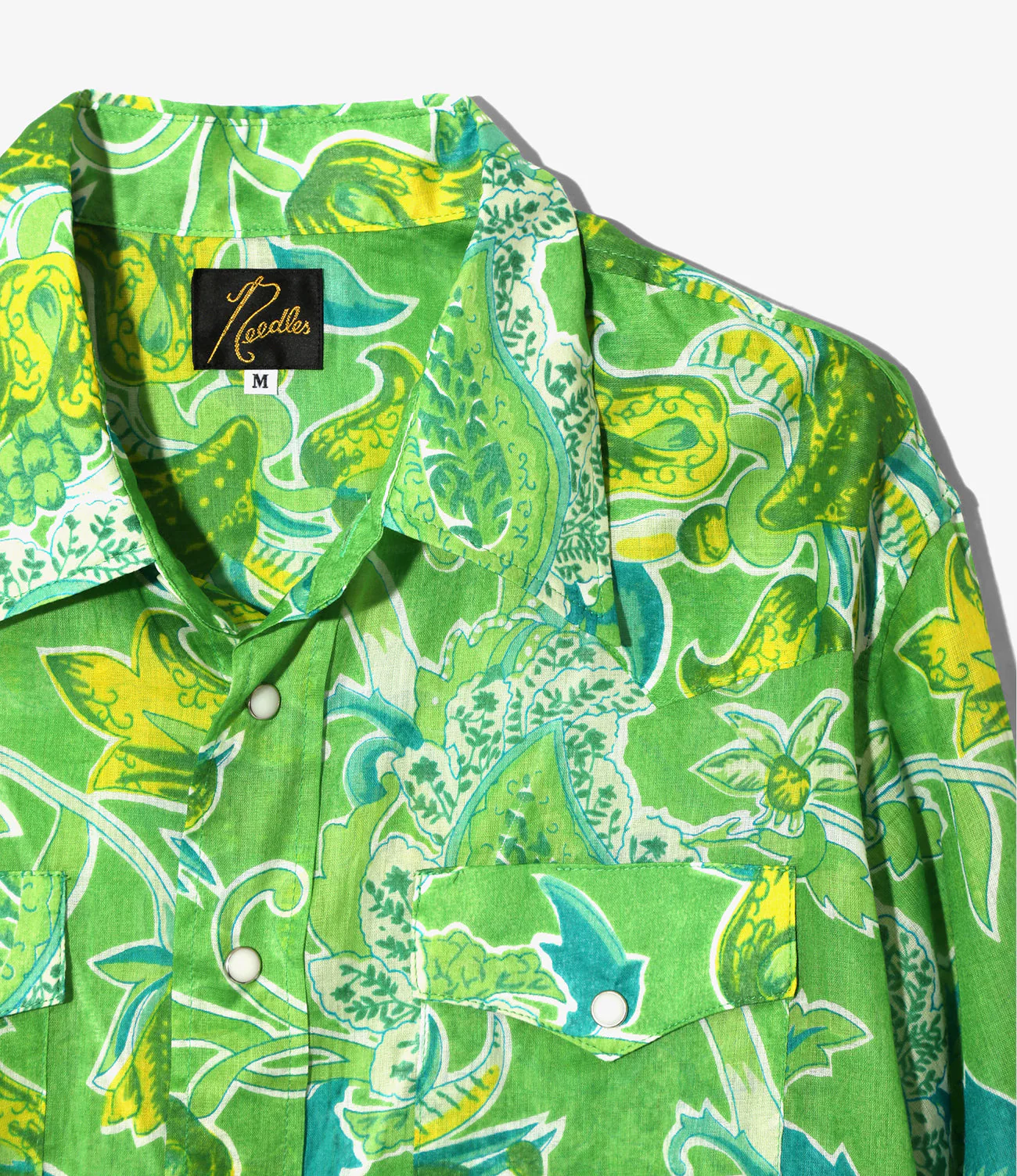 Western Shirt - Green - Printed Cotton Lawn / Floral - Image 2