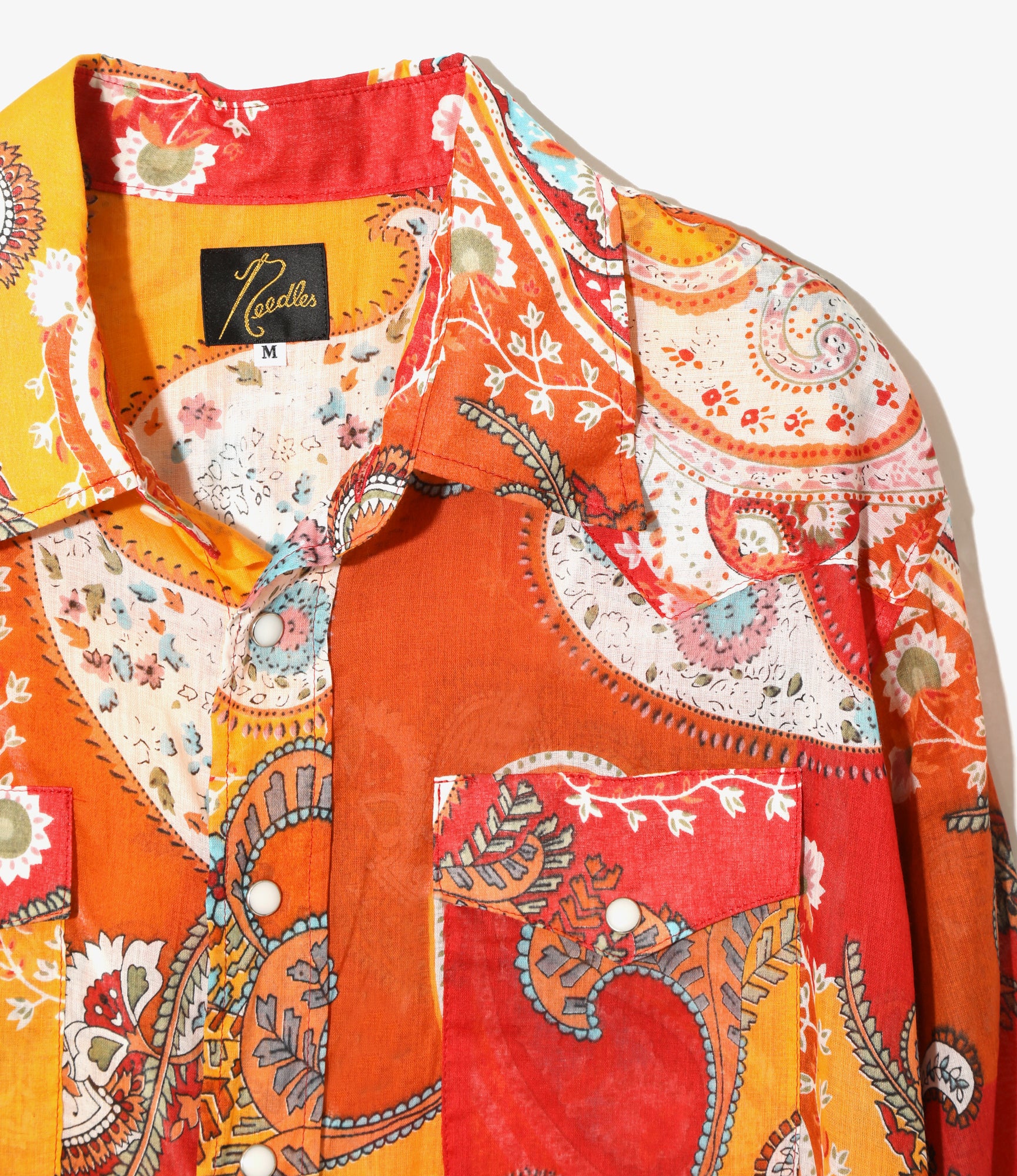 Western Shirt - Red - Printed Cotton Lawn / Floral - Image 2