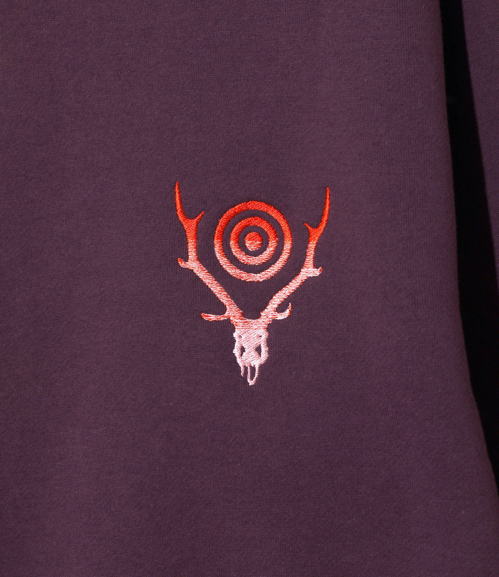 Women's Crew Neck Sweat Shirt - Purple - Cotton French Terry - Image 2