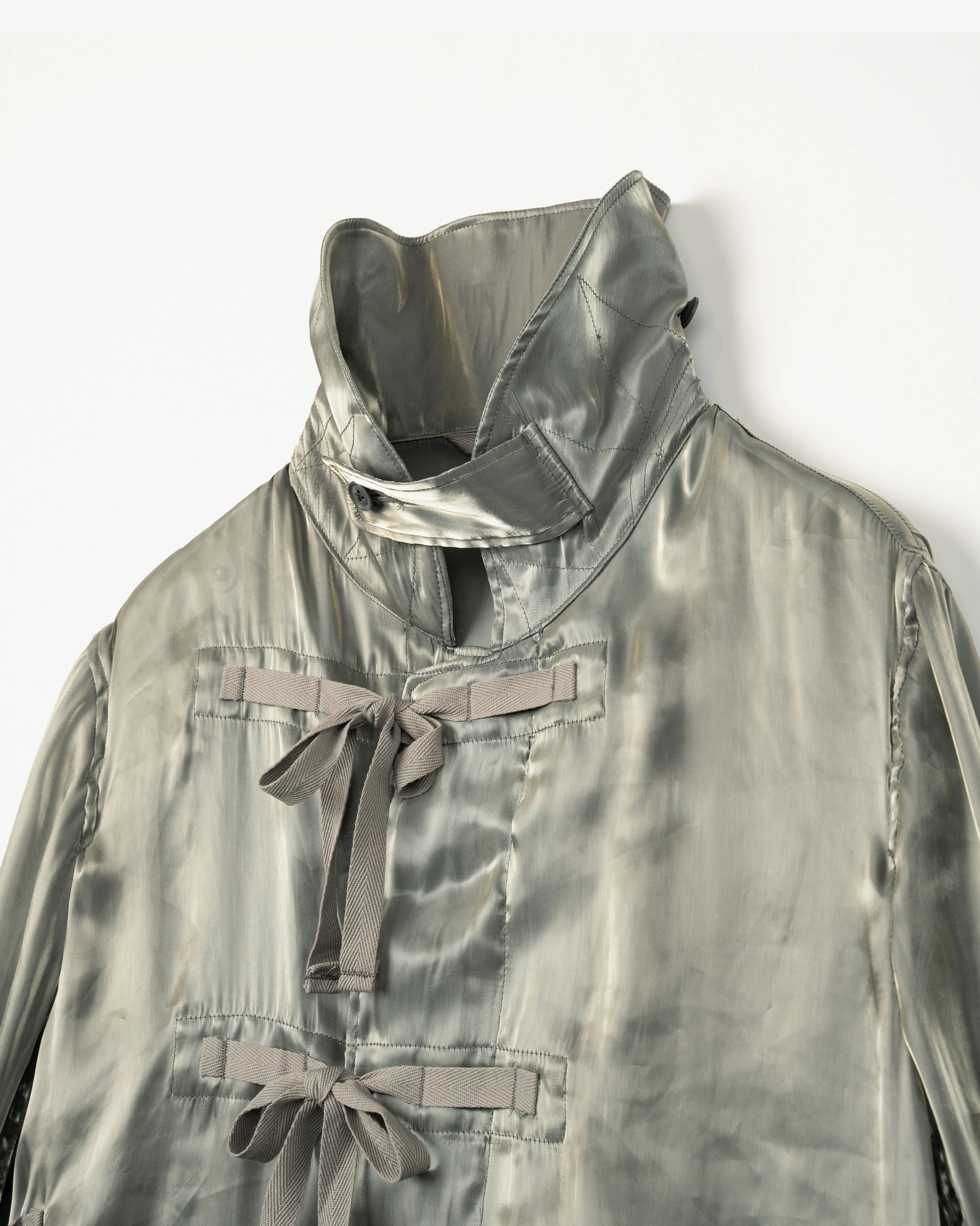 Women's Duffle Dress - Grey Satin Weave Poly - Image 3
