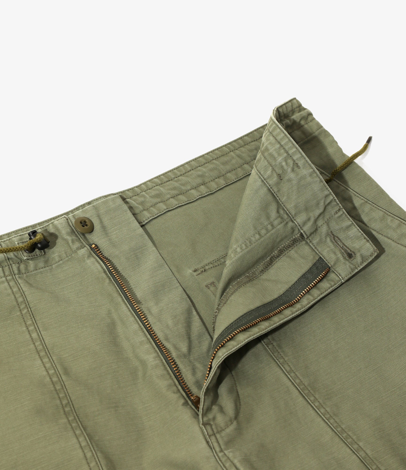 Women's String Fatigue Skirt - Olive - Reversed Sateen - Image 2