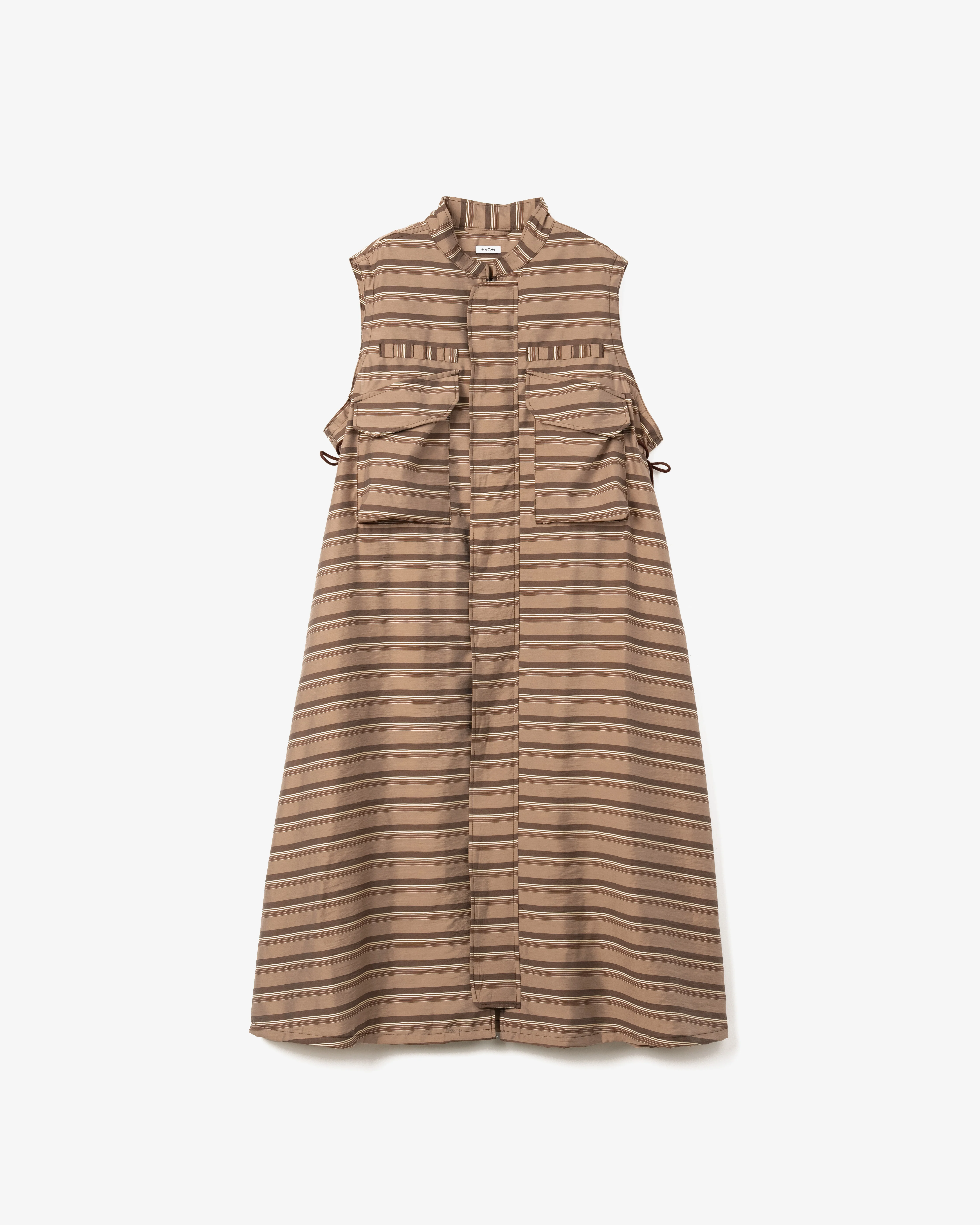 Women's Flak Dress - Brown Striped Viscose