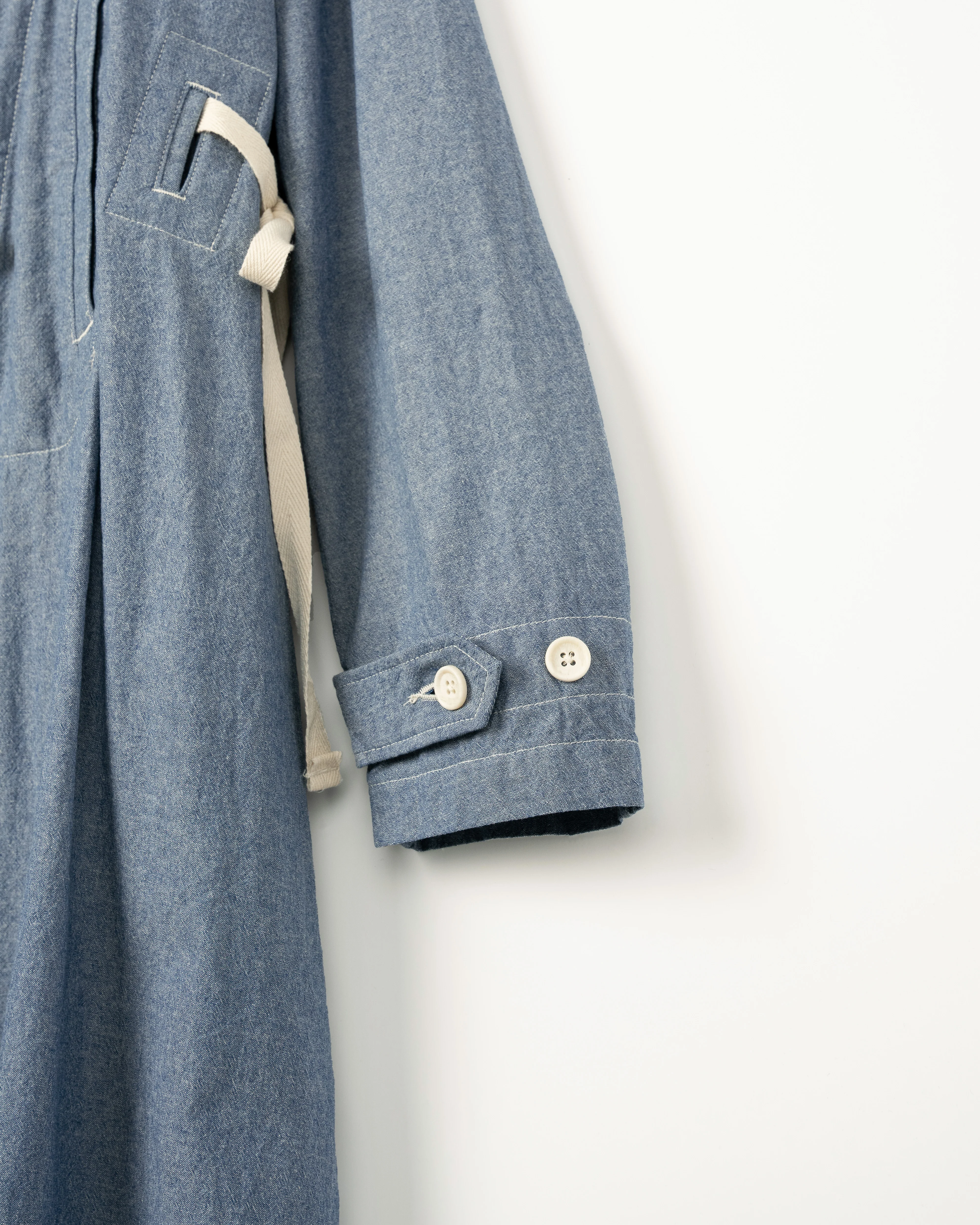Women's Pea Dress - Light Blue 4.5oz Cotton Chambray - Image 4