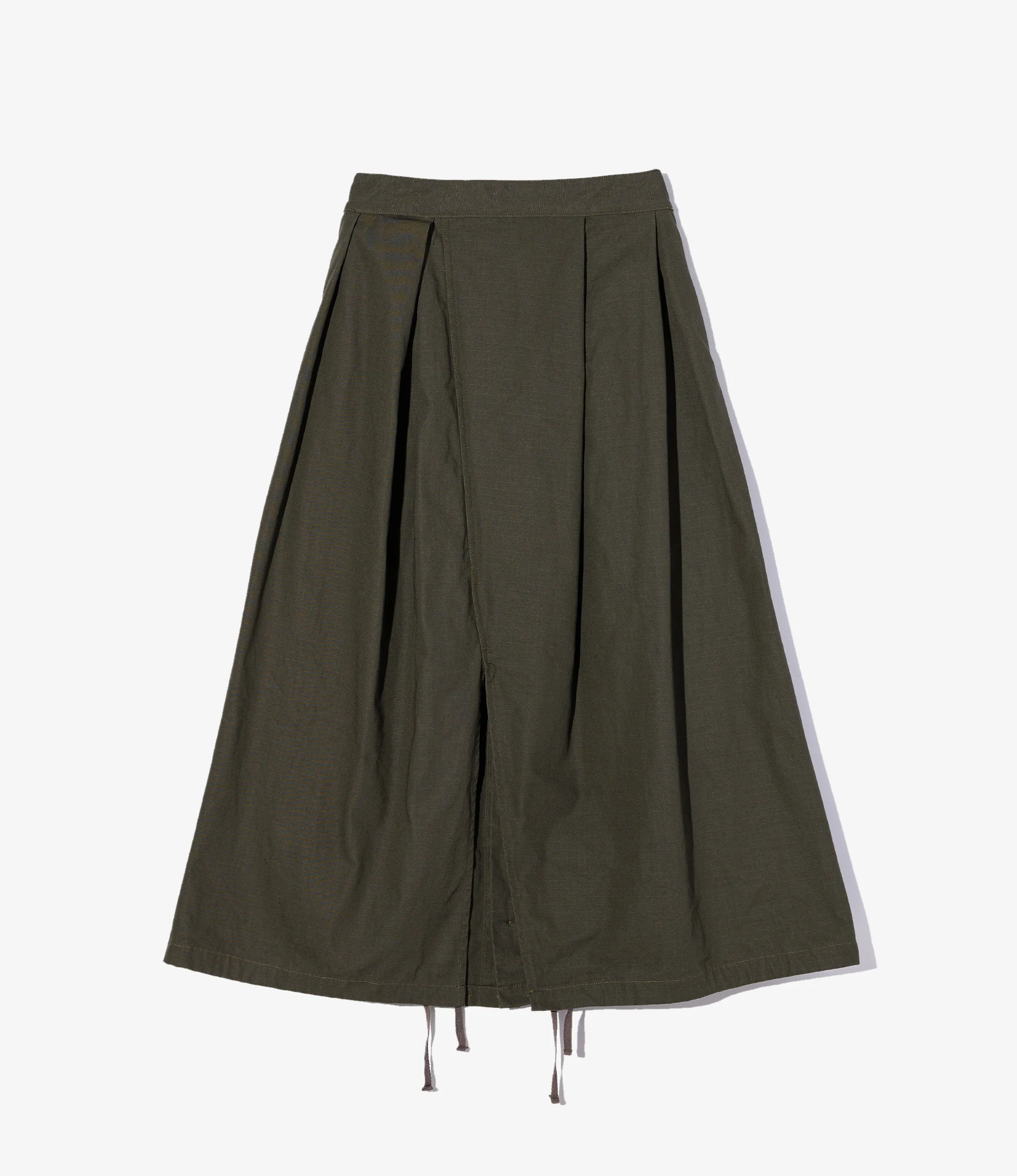 Women's Tuck Skirt - Olive Heavyweight Cotton Ripstop - Image 2