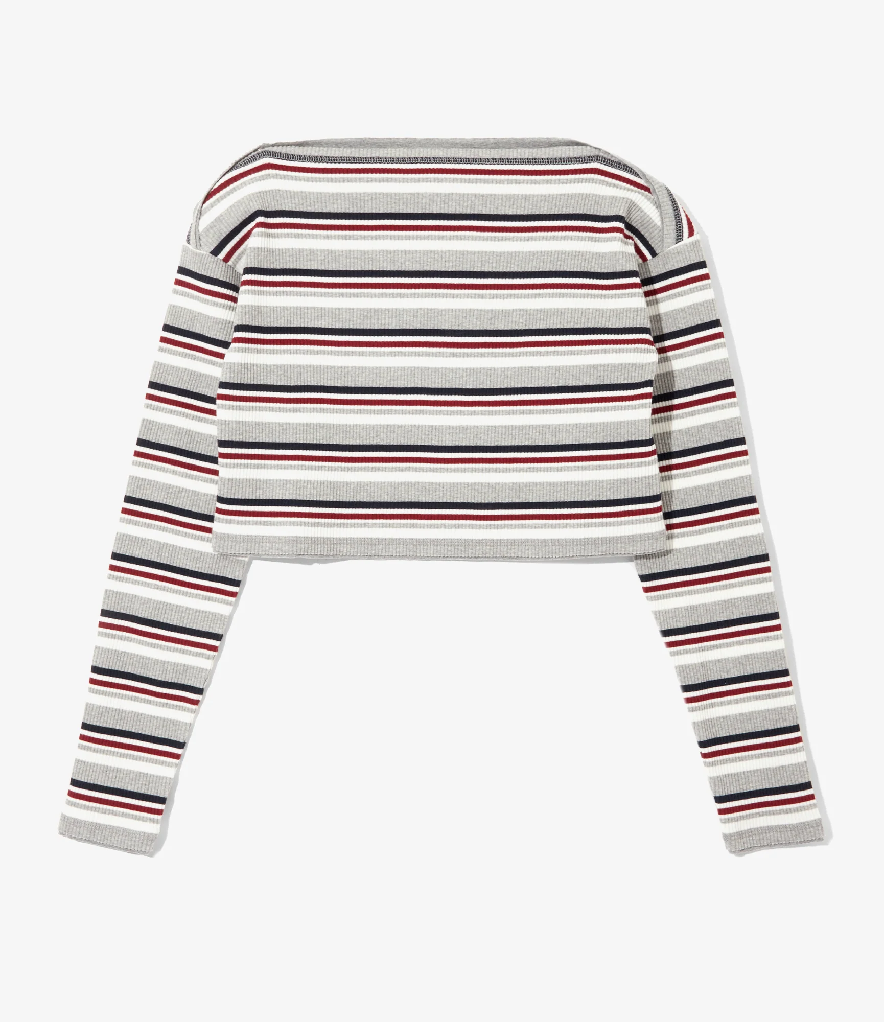 Women's Two-Ways Spencer Basque Shirt - H. Grey - Random Stripe