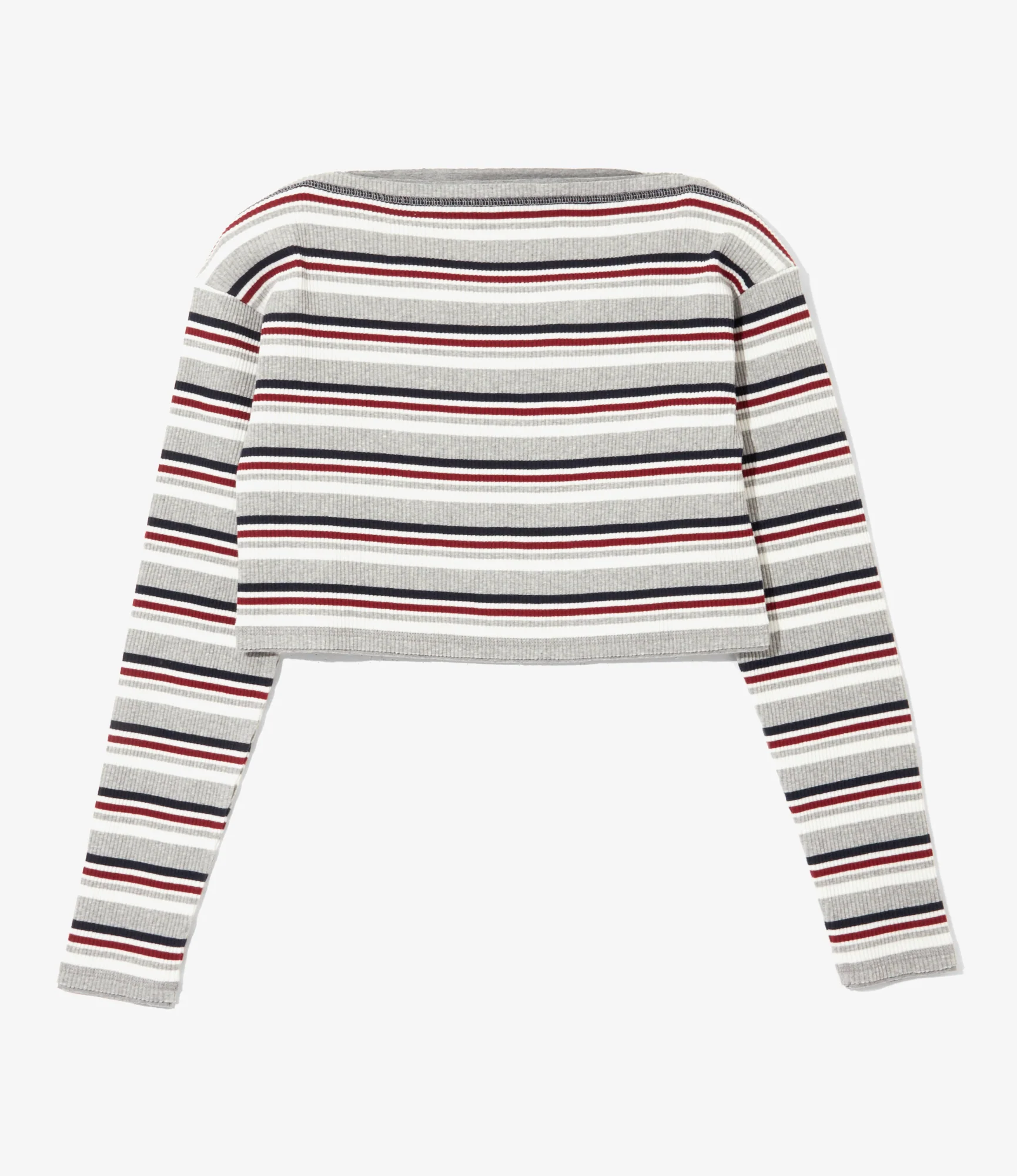 Women's Two-Ways Spencer Basque Shirt - H. Grey - Random Stripe - Image 3