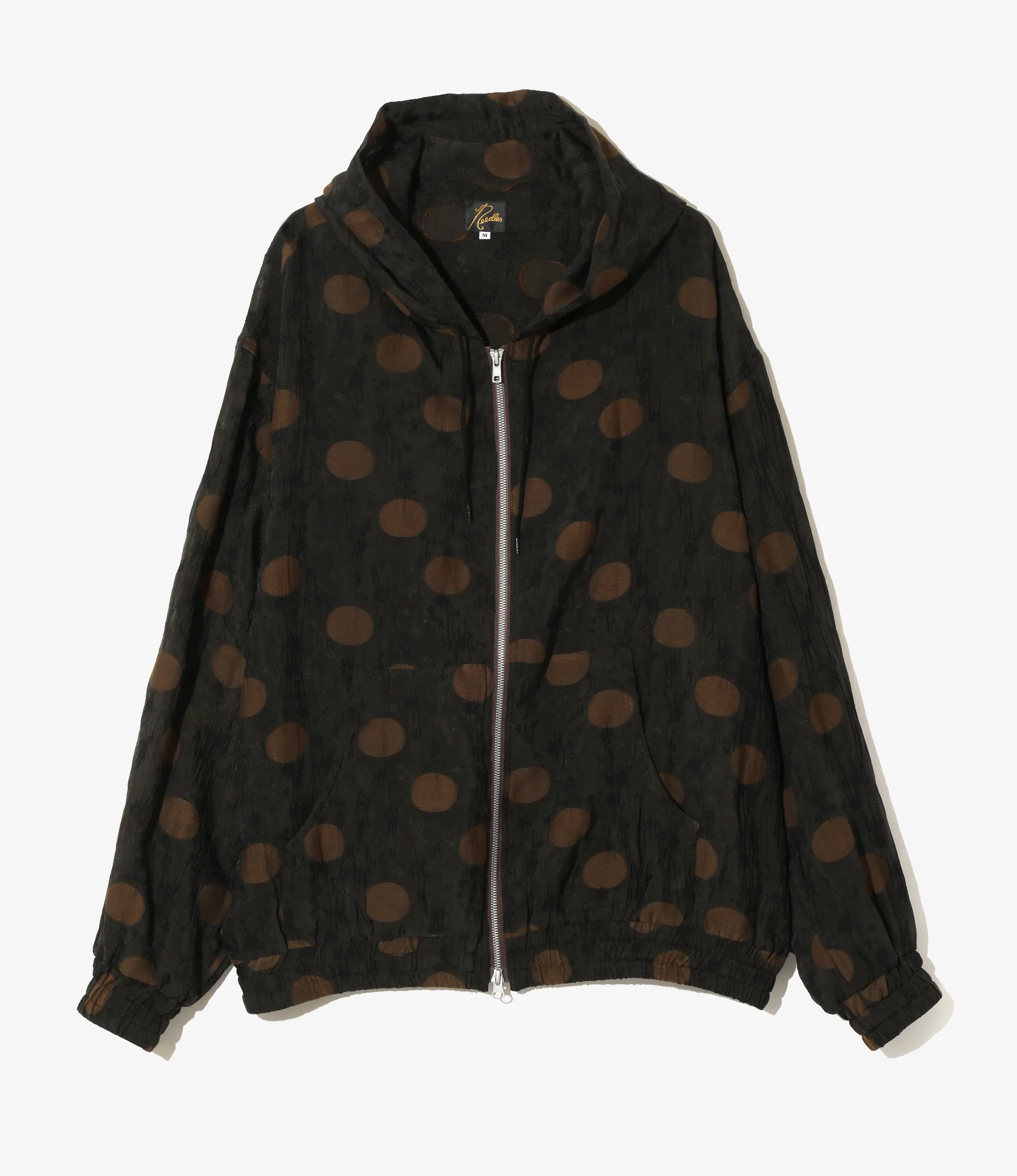 Zipped Work Hoody - Brown - Shrunken Jacquard / Polka Dots